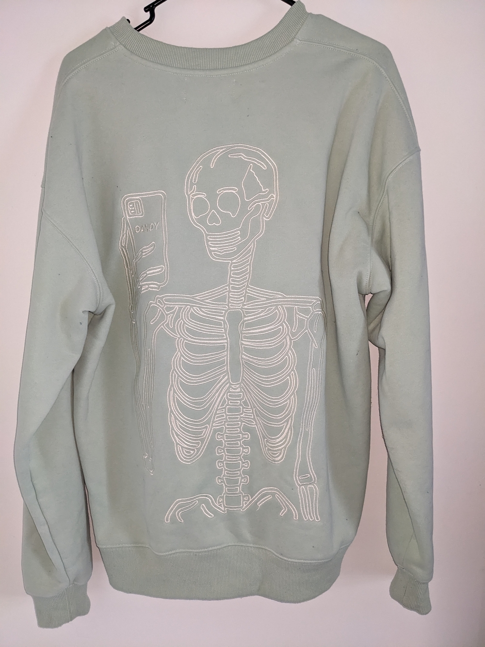 Women's Light Sage Graphic Skeleton Sweatshirt
